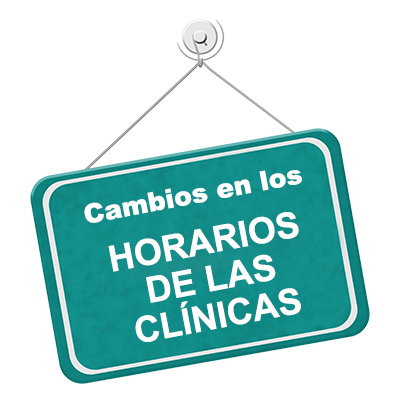 Letrero de horarios de atención modificados